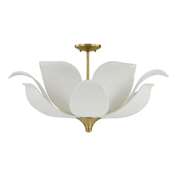 Elsie 6-Light Convertible Semi-Flush or Pendant in Warm Brass by Breegan Jane - alternate view