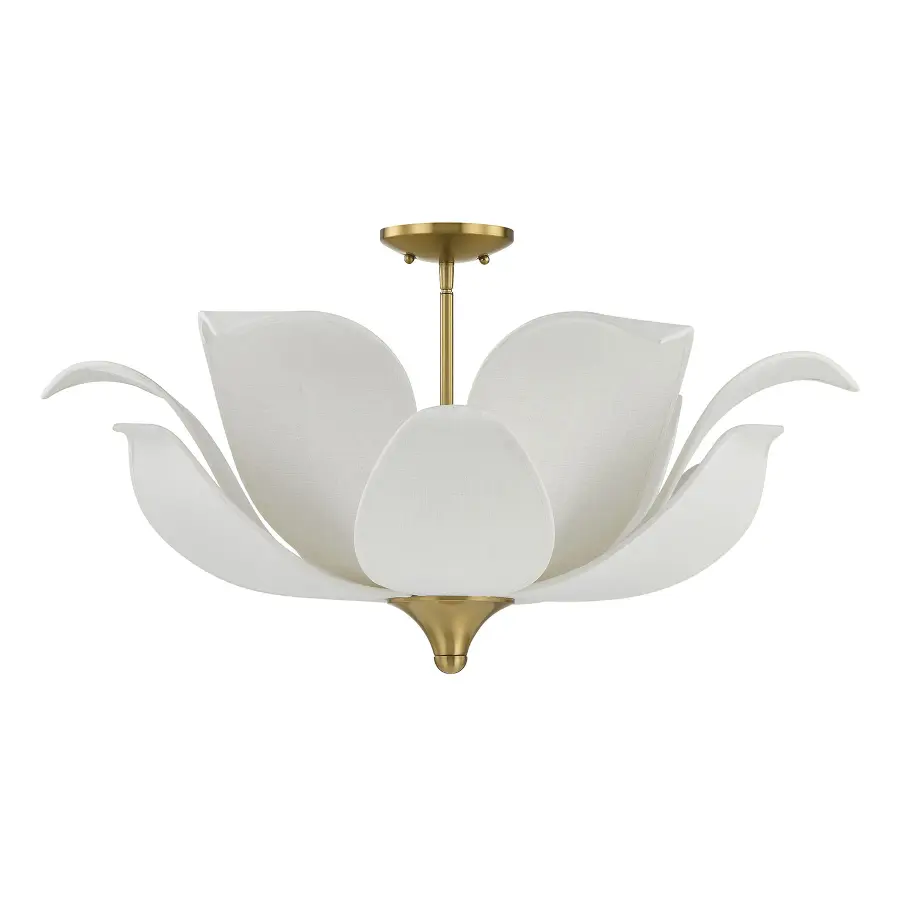 Elsie 6-Light Convertible Semi-Flush or Pendant in Warm Brass by Breegan Jane - Image 2