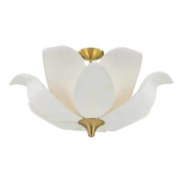 Elsie 6-Light Convertible Semi-Flush or Pendant in Warm Brass by Breegan Jane - Image 3