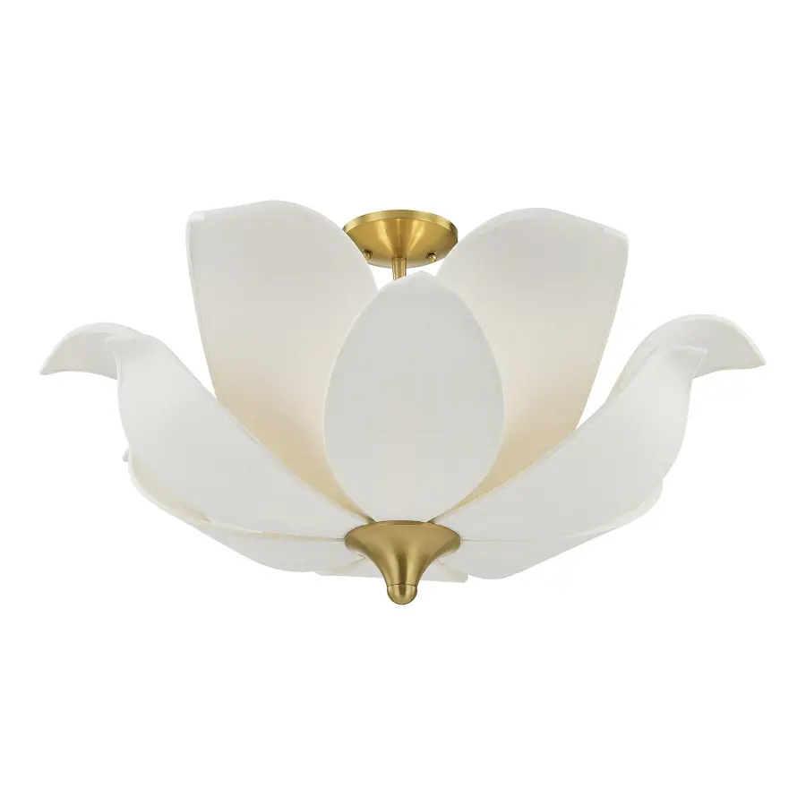 Elsie 6-Light Convertible Semi-Flush or Pendant in Warm Brass by Breegan Jane - Image 3