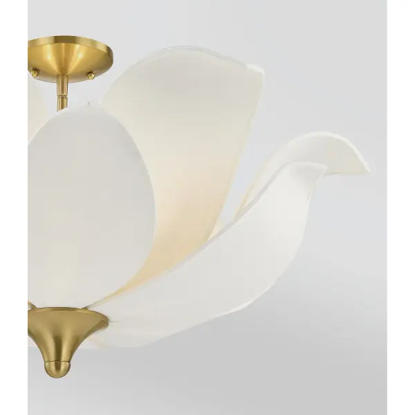 Elsie 6-Light Convertible Semi-Flush or Pendant in Warm Brass by Breegan Jane - Image 5