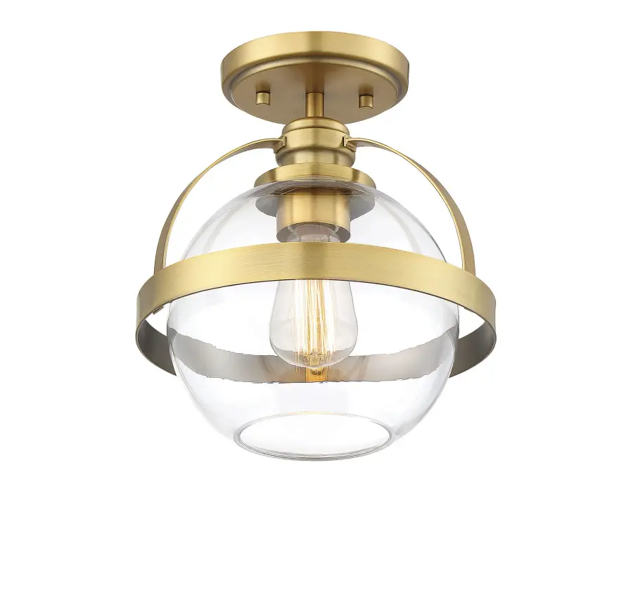 Pendleton One Light Semi-Flush Mount in Warm Brass - Image 3