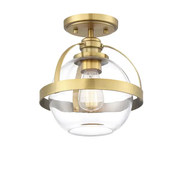 Pendleton One Light Semi-Flush Mount in Warm Brass - Image 6