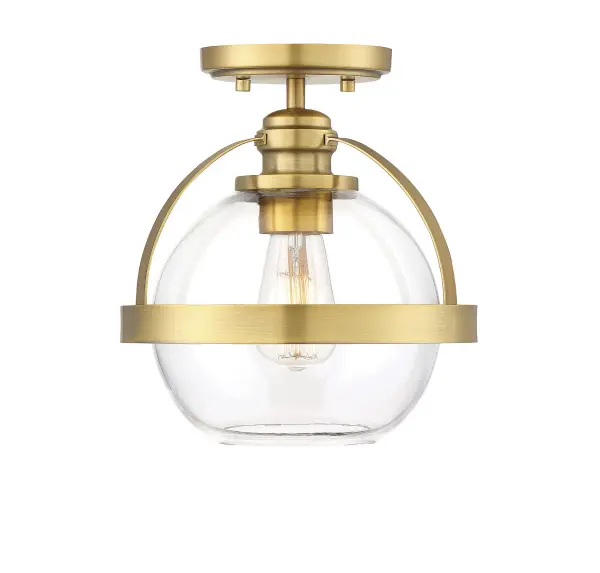 Pendleton One Light Semi-Flush Mount in Warm Brass - Image 7