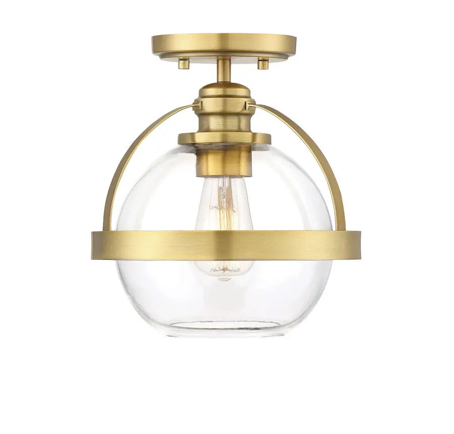 Pendleton One Light Semi-Flush Mount in Warm Brass - Image 7