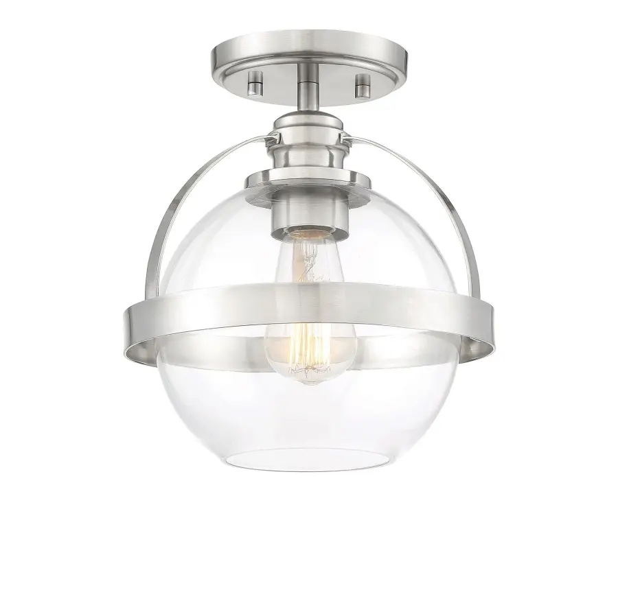 Pendleton 1-Light Ceiling Light in Satin Nickel - Image 1