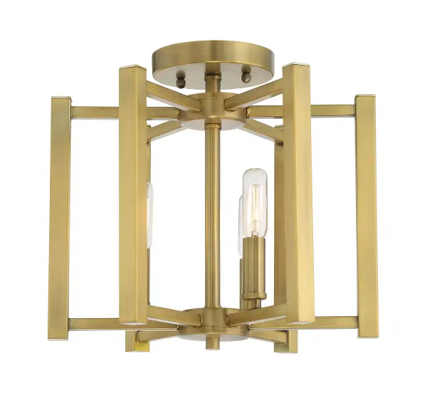 Benson Three Light Semi-Flush Mount in Warm Brass - Image 5