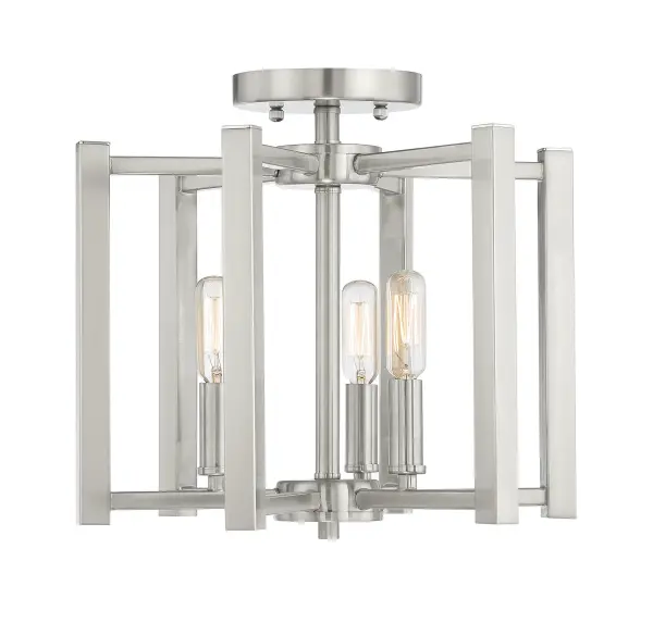 Benson 3-Light Ceiling Light in Satin Nickel - Image 1