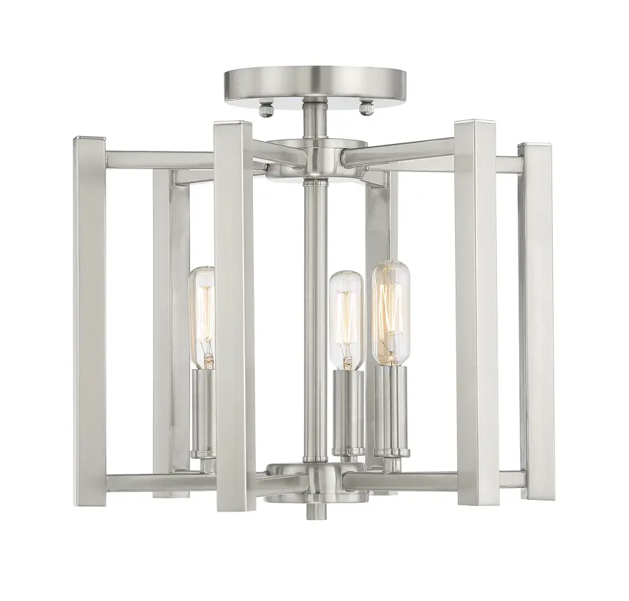 Benson 3-Light Ceiling Light in Satin Nickel - Image 1