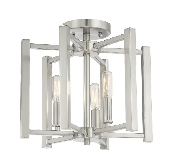 Benson 3-Light Ceiling Light in Satin Nickel - Image 3