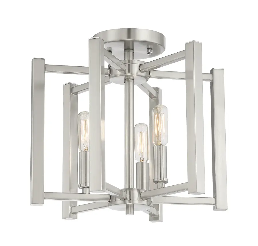 Benson 3-Light Ceiling Light in Satin Nickel - Image 3