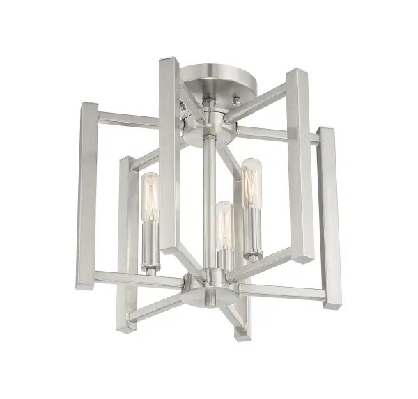 Benson 3-Light Ceiling Light in Satin Nickel - Image 4