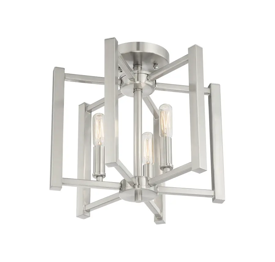 Benson 3-Light Ceiling Light in Satin Nickel - Image 4