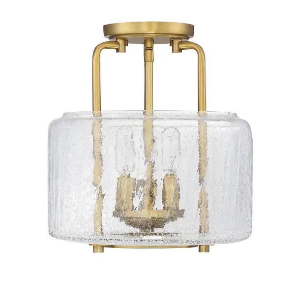 Avalon Three Light Semi-Flush Mount in Warm Brass - Image 5
