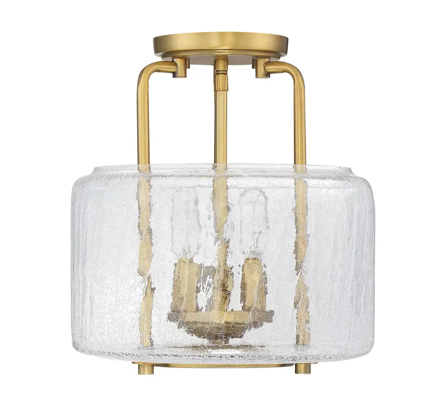 Avalon Three Light Semi-Flush Mount in Warm Brass - Image 5