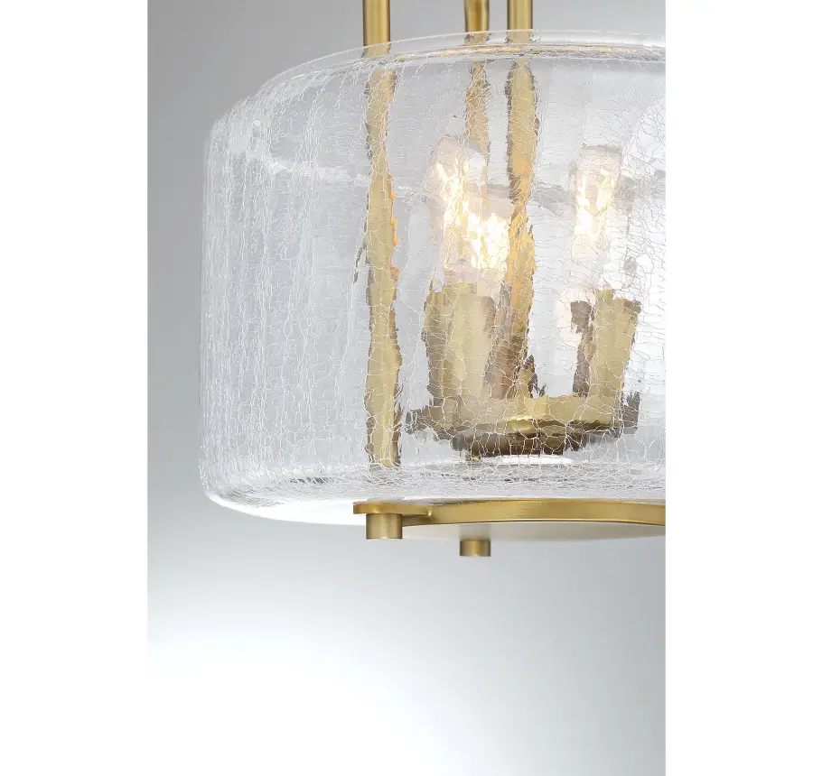 Avalon Three Light Semi-Flush Mount in Warm Brass - Image 6