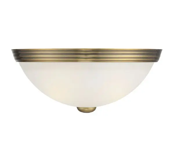 Savoy House Two Light Flush Mount in Warm Brass - Image 1