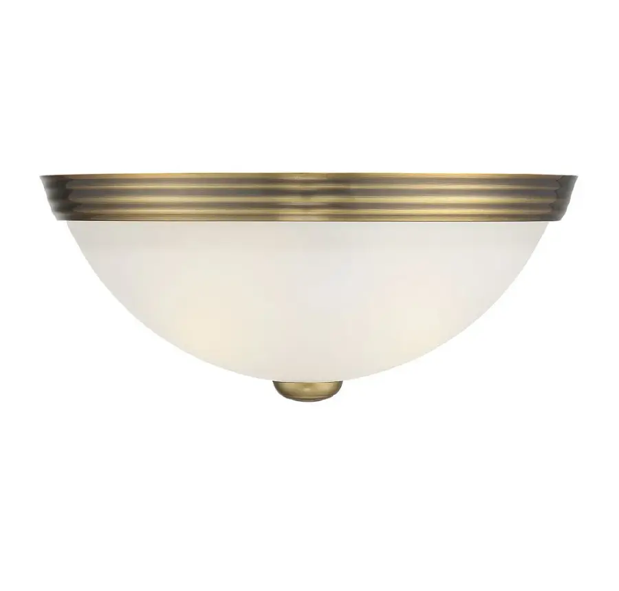 Savoy House Two Light Flush Mount in Warm Brass - Image 1