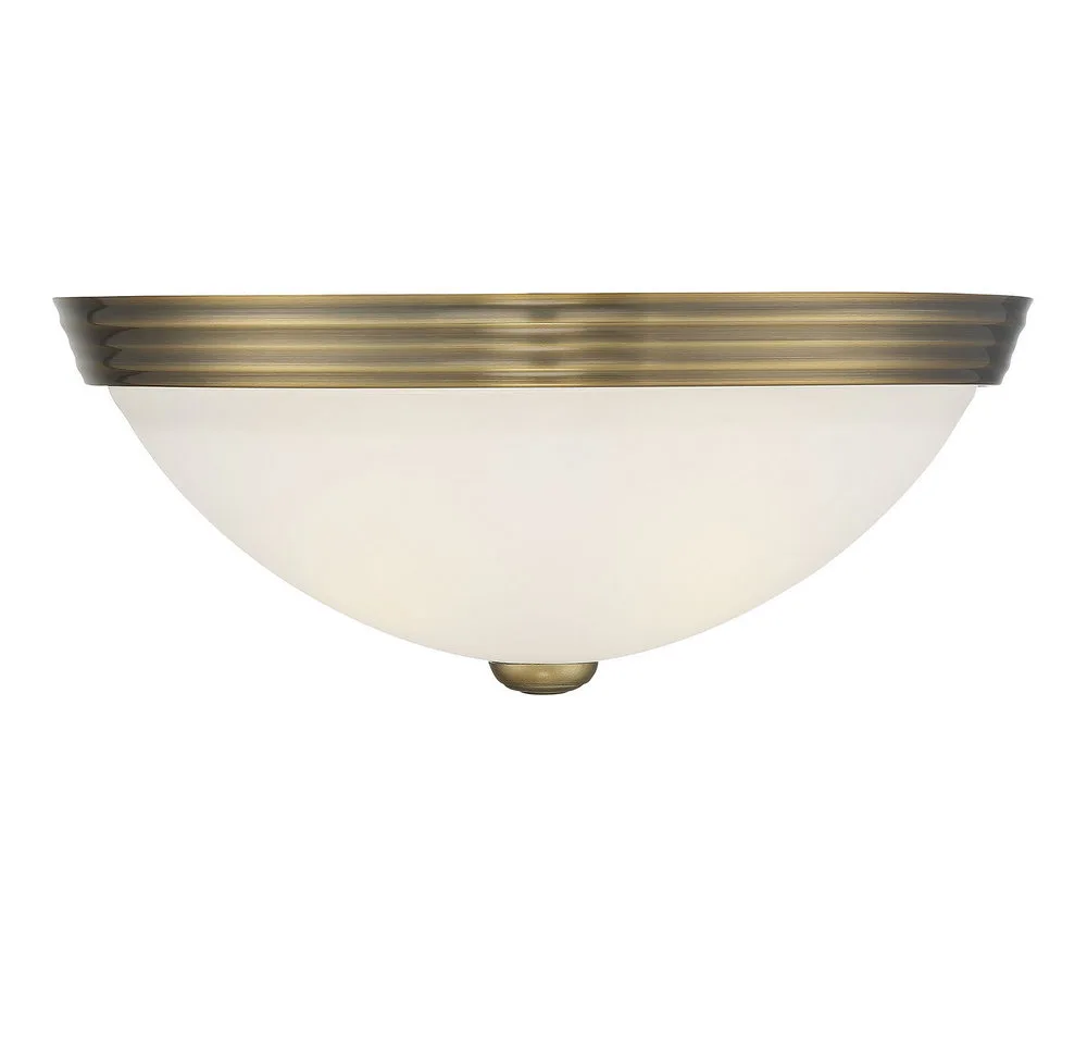Savoy House Two Light Flush Mount in Warm Brass