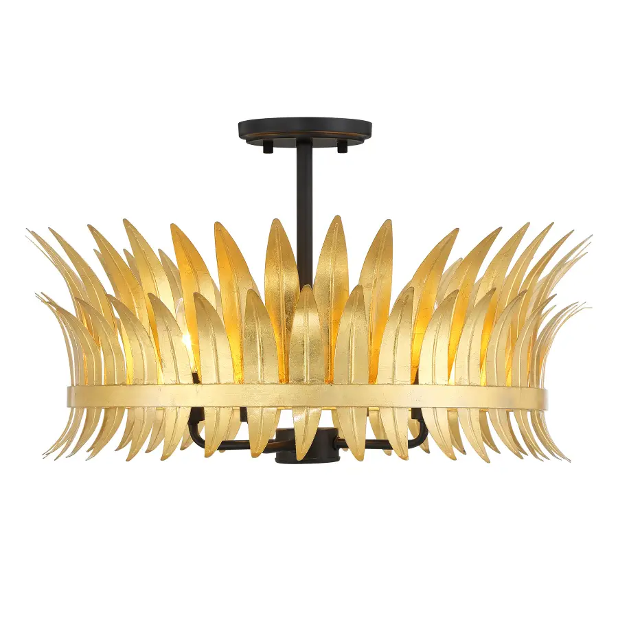 Ensley Four Light Semi-Flush Mount in True Gold - Image 1