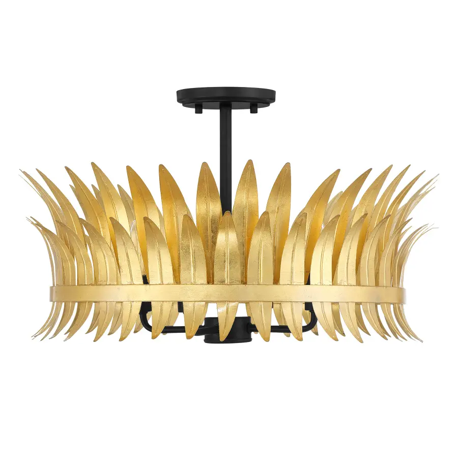 Ensley Four Light Semi-Flush Mount in True Gold - Image 2