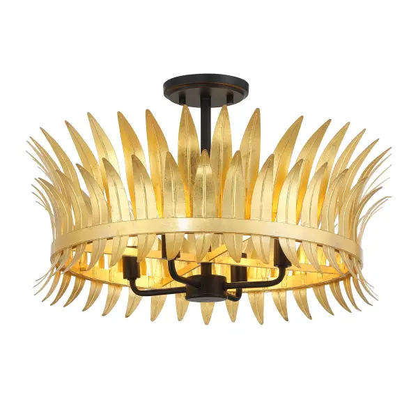 Ensley Four Light Semi-Flush Mount in True Gold - Image 3