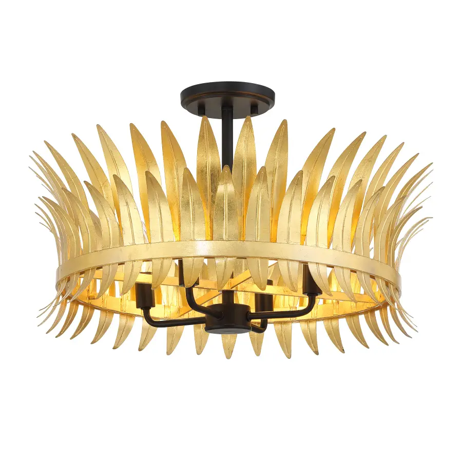Ensley Four Light Semi-Flush Mount in True Gold - Image 3