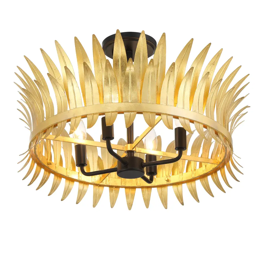 Ensley Four Light Semi-Flush Mount in True Gold - Image 4