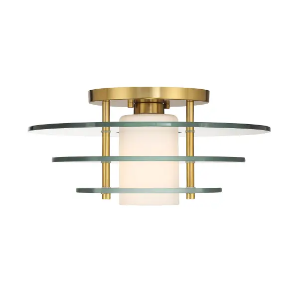 Newell 1-Light Ceiling Light in Warm Brass - Image 1