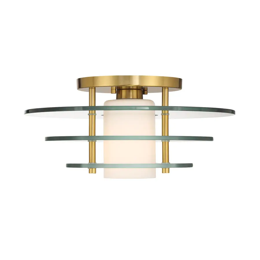 Newell 1-Light Ceiling Light in Warm Brass - Image 1