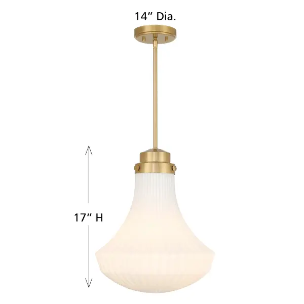 Bartlet One Light Pendant in Warm Brass - Image 7