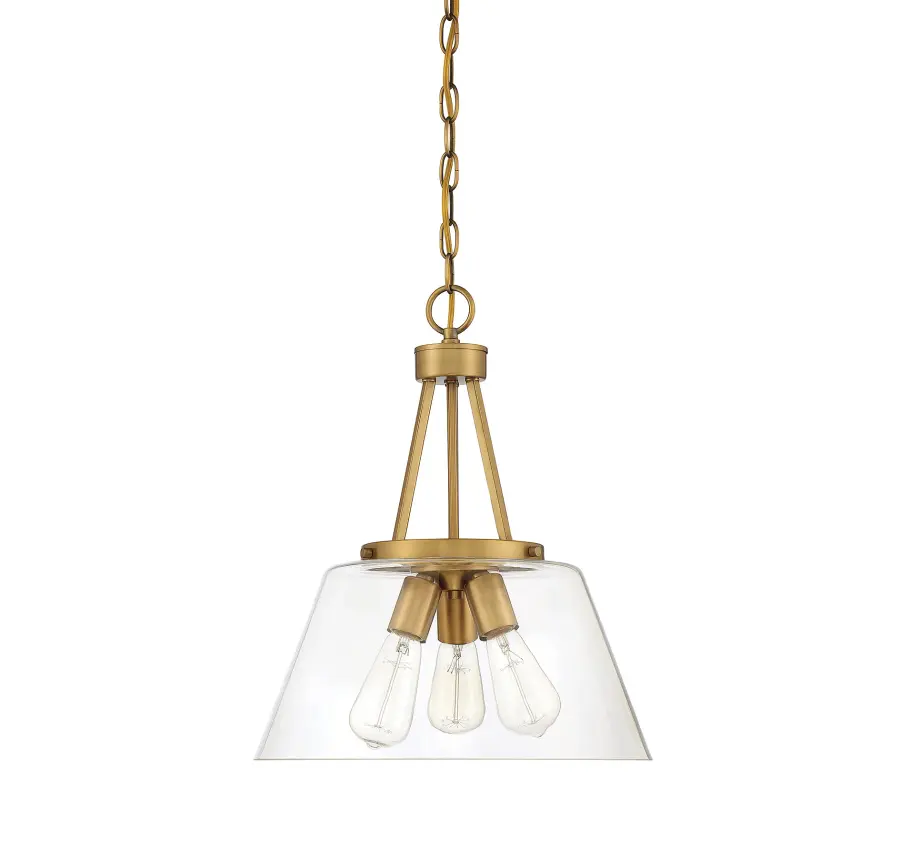 Calhoun 3-Light Pendant in Warm Brass - Image 2