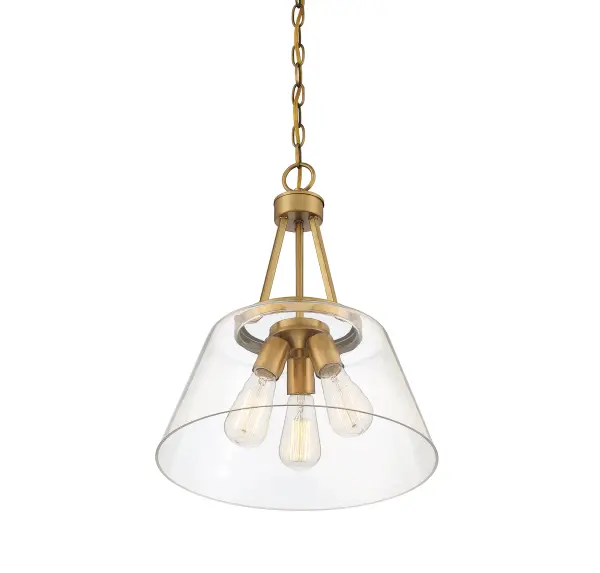 Calhoun 3-Light Pendant in Warm Brass - Image 4