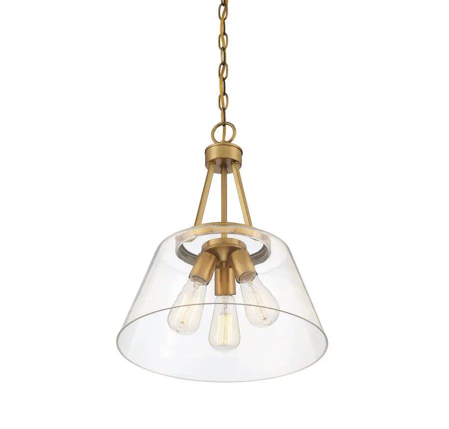 Calhoun 3-Light Pendant in Warm Brass - Image 4