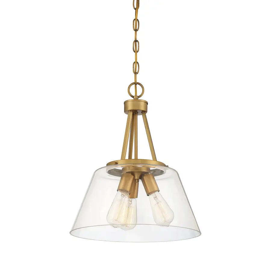 Calhoun 3-Light Pendant in Warm Brass - Image 5