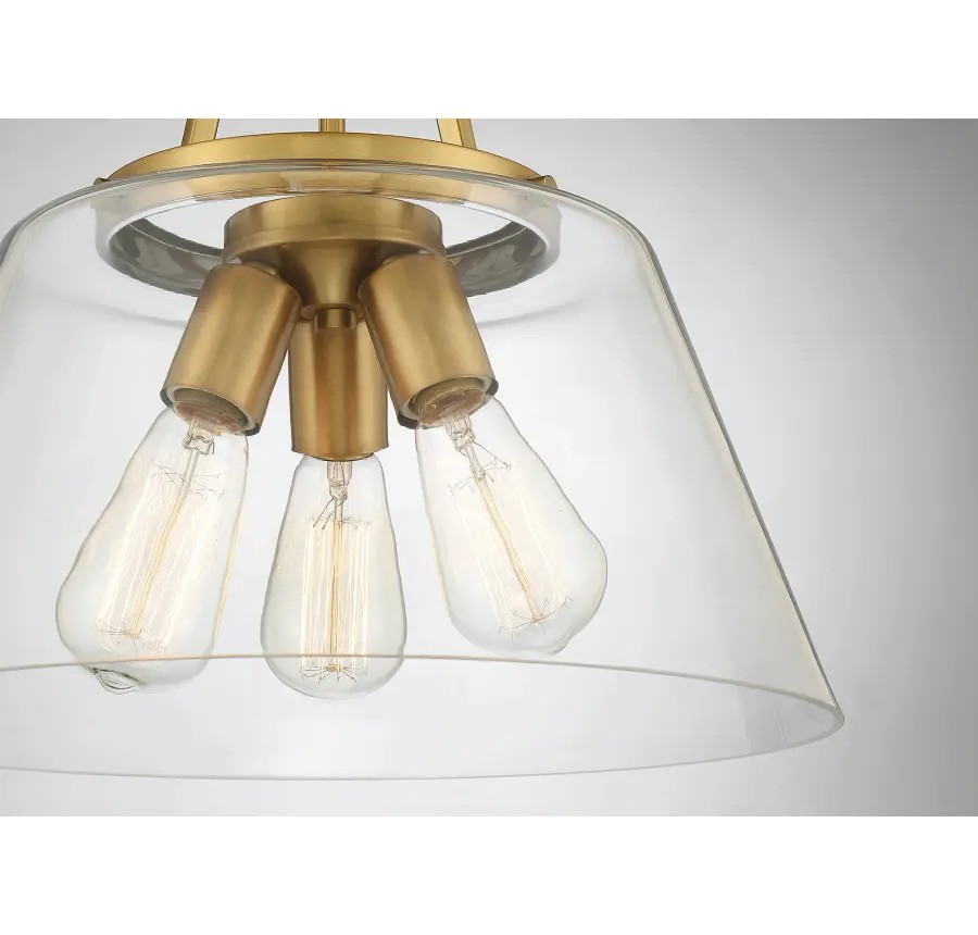 Calhoun 3-Light Pendant in Warm Brass - Image 6