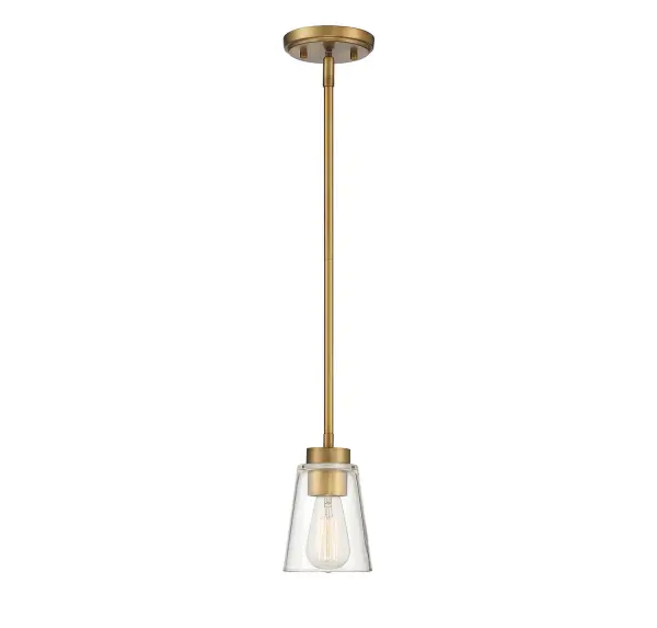 Calhoun One Light Mini-Pendant in Warm Brass - Image 1
