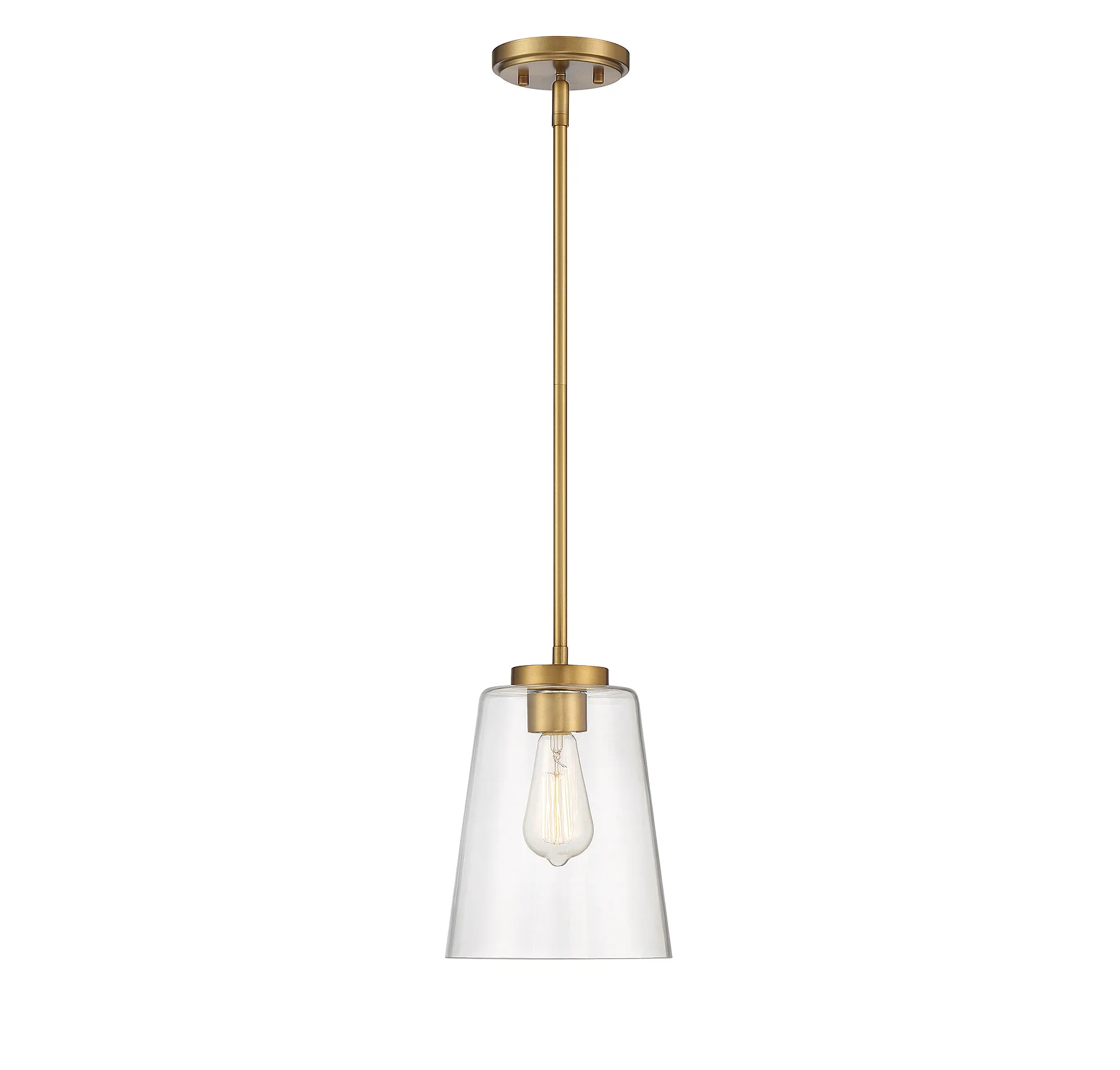 Calhoun One Light Mini-Pendant in Warm Brass