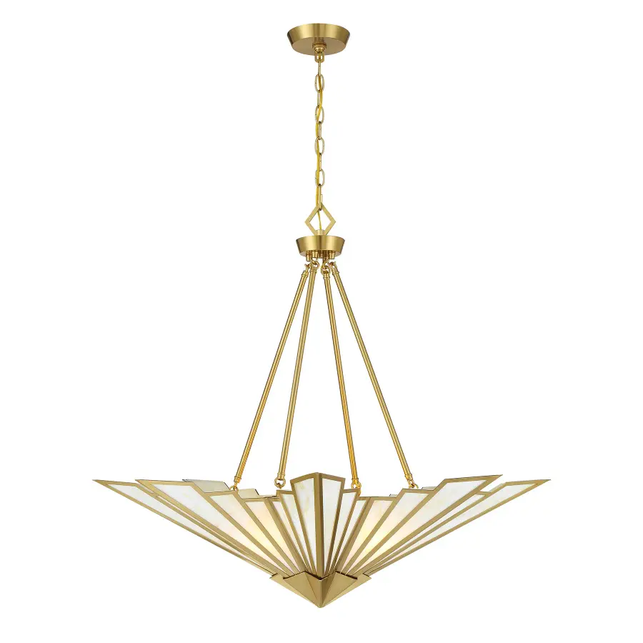 Rivage Four Light Pendant in Warm Brass - Image 1