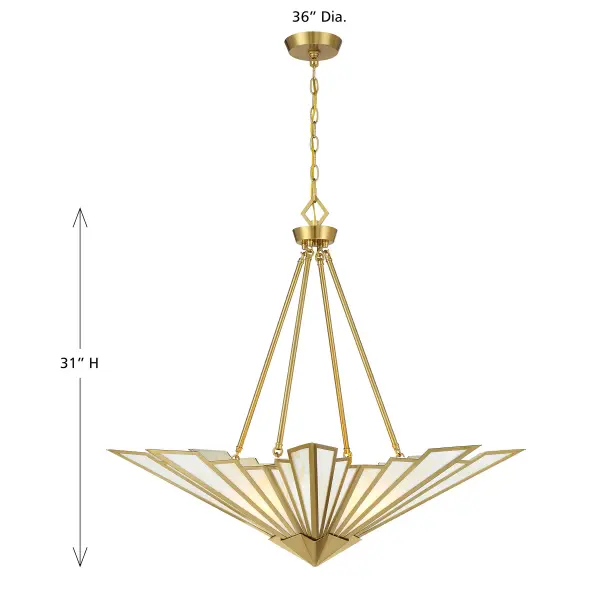 Rivage Four Light Pendant in Warm Brass - Image 8