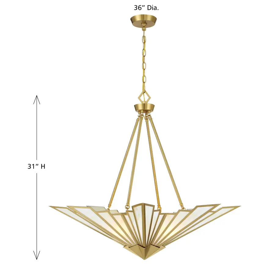 Rivage Four Light Pendant in Warm Brass - Image 8