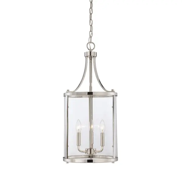 Penrose Three Light Foyer Pendant in Polished Nickel - Image 1
