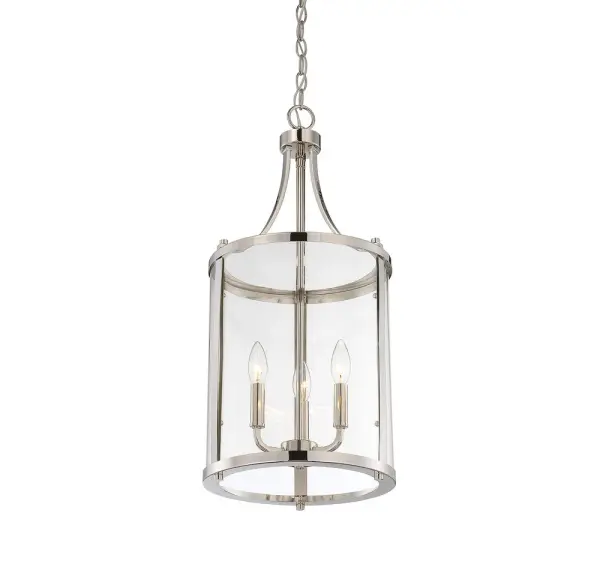 Penrose Three Light Foyer Pendant in Polished Nickel - Image 2