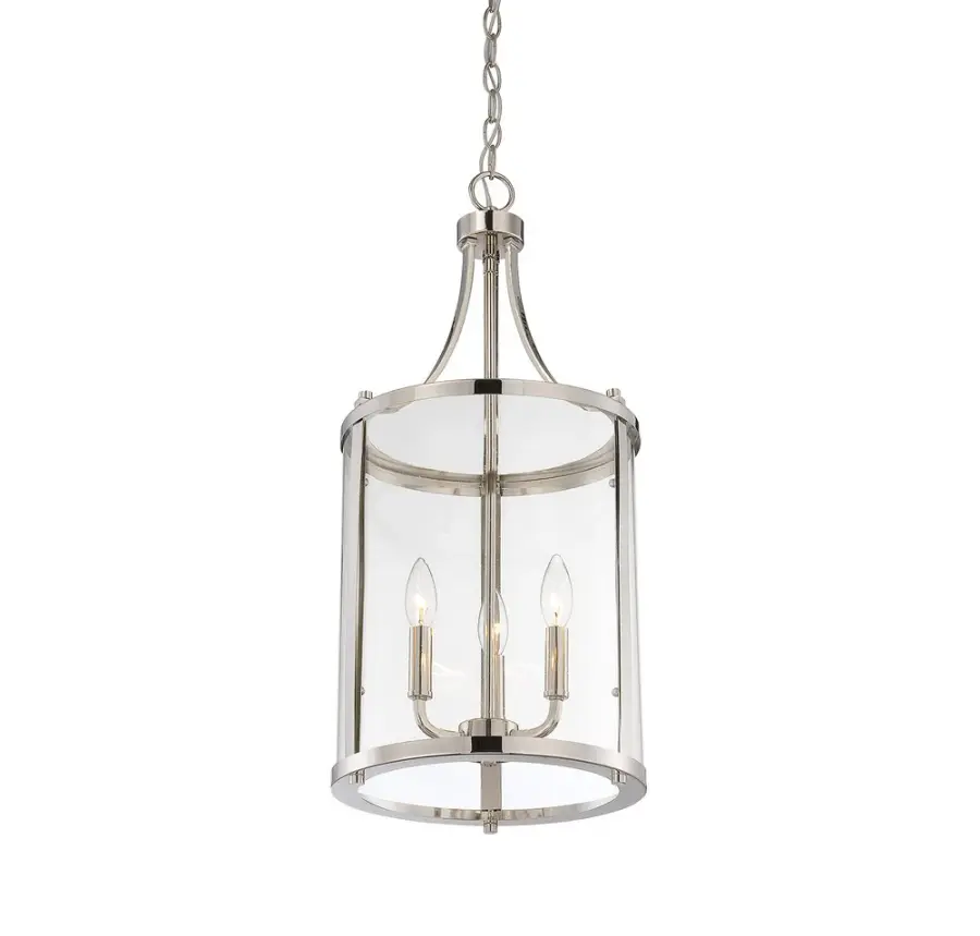 Penrose Three Light Foyer Pendant in Polished Nickel - Image 2