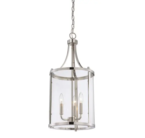 Penrose Three Light Foyer Pendant in Polished Nickel - Image 3