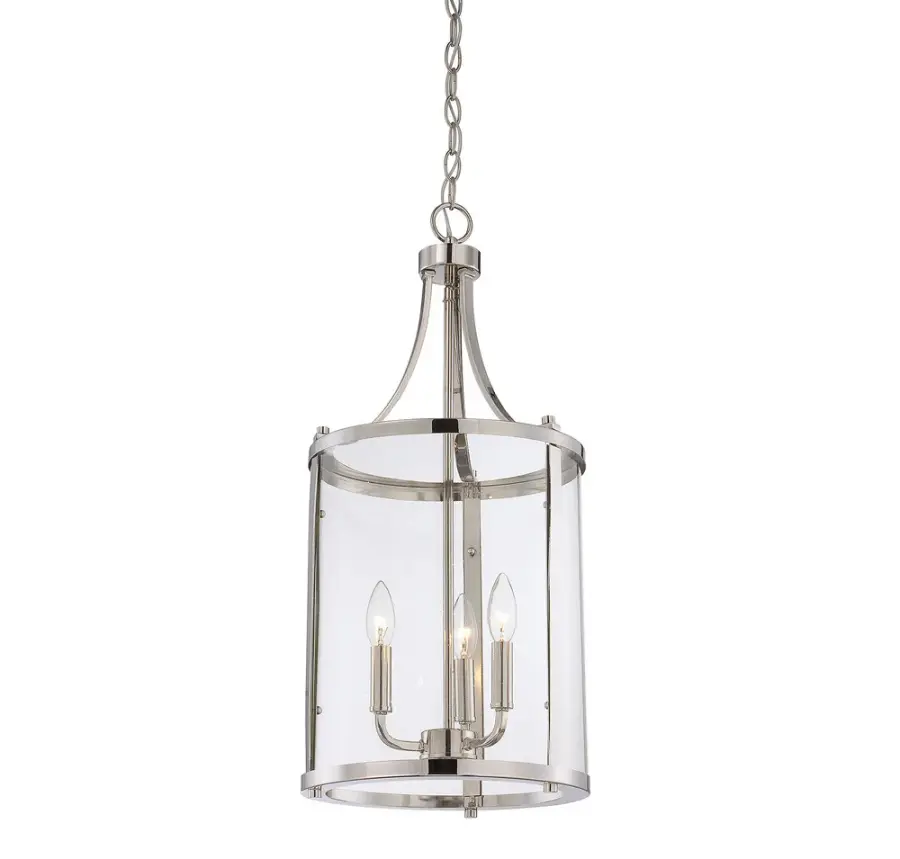 Penrose Three Light Foyer Pendant in Polished Nickel - Image 3