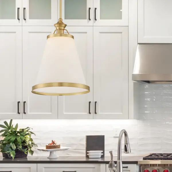 Ashmont 1-Light Pendant in Warm Brass Lustre - Image 2