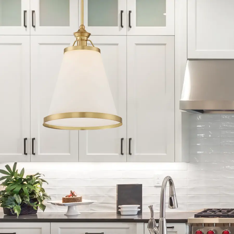 Ashmont 1-Light Pendant in Warm Brass Lustre - Image 2