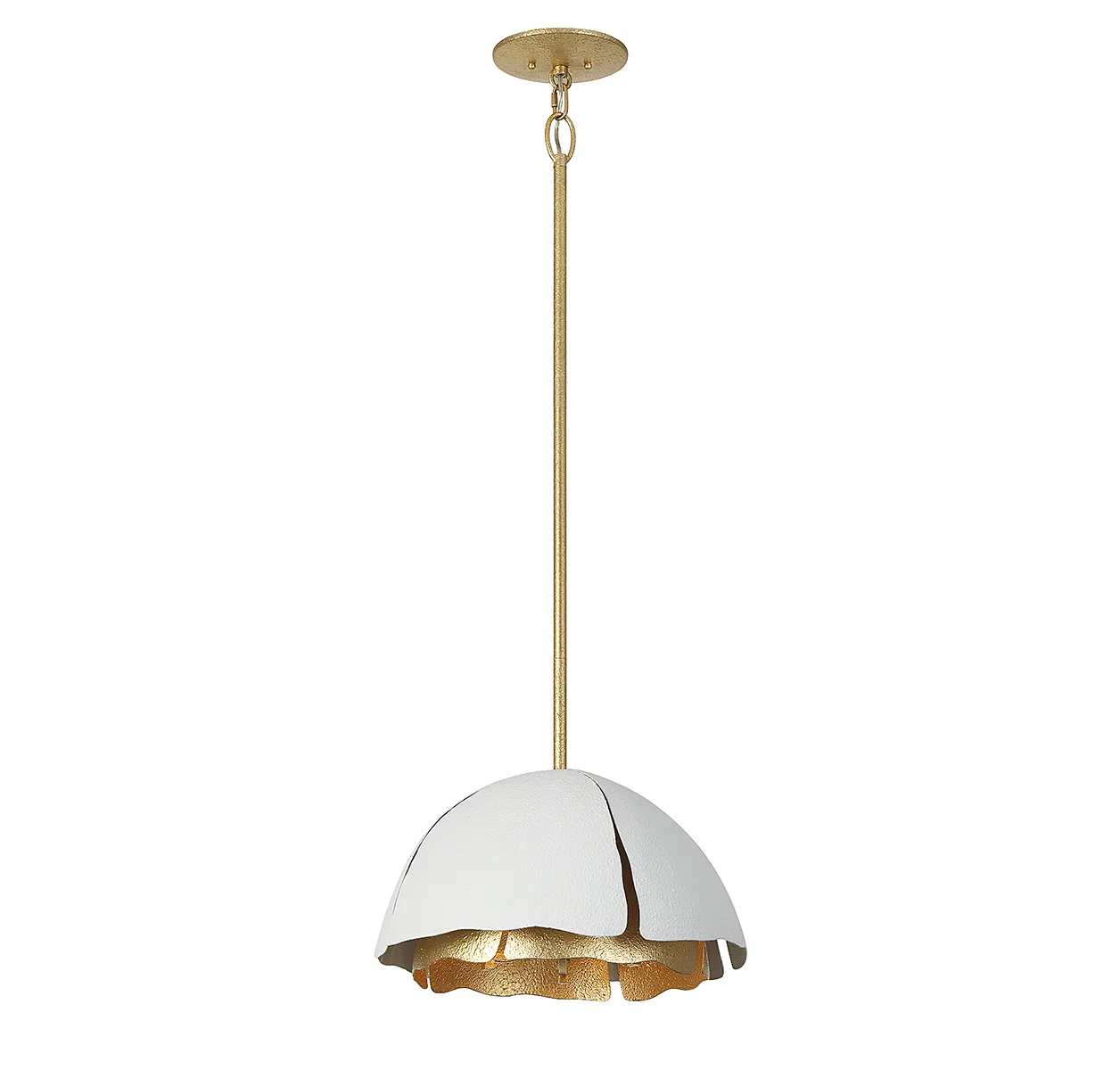 Brewster Three Light Pendant in Cavalier Gold with Royal White