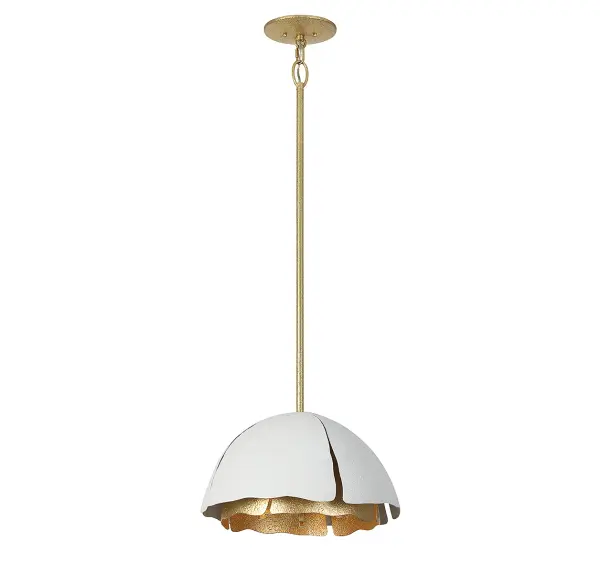 Brewster 3-Light Pendant in Cavalier Gold with Royal White - Image 1